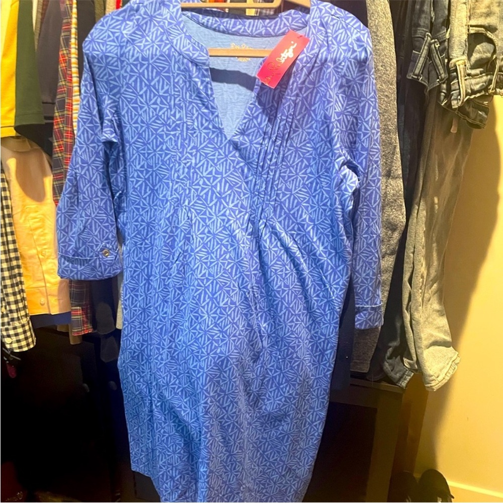NWT 🎉 Lily Pulitzer Blue Geometric Pattern Dress